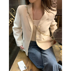 批发毛呢复古高级感小个子收腰显瘦西服上衣