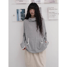 批发已出货 韩系复古休闲宽松<b class='q'>男</b>友风华夫格百搭显瘦拼色连帽卫衣