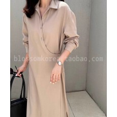 批发长袖早秋纯色收腰<b class='q'>连衣裙</b> 东大门<b class='q'>正品</b>女装代购