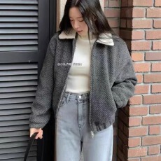 批发韩国东大门冬季厚实夹棉毛呢外套小个子宽松翻领<b class='q'>短款</b>保暖大衣女