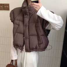 批发2025秋冬网红爆款亚马逊时尚泡泡袖韩式收腰高级感<b class='q'>马甲</b>背心坎肩