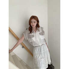 批发春夏超美蕾丝衬衫女韩版无袖翻领新款设计感小众宽松气质背心上衣