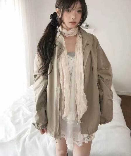한국 동대문 2026 년 새로운 한국 스타일 달콤한 차가운 레트로 워크웨어 바람 루즈핏 다용도 스탠드 칼라 바람막이 여성