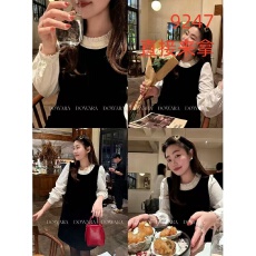 大婉酱微胖定制赫本缪斯法式千金气质风拼接假两件连衣裙子女