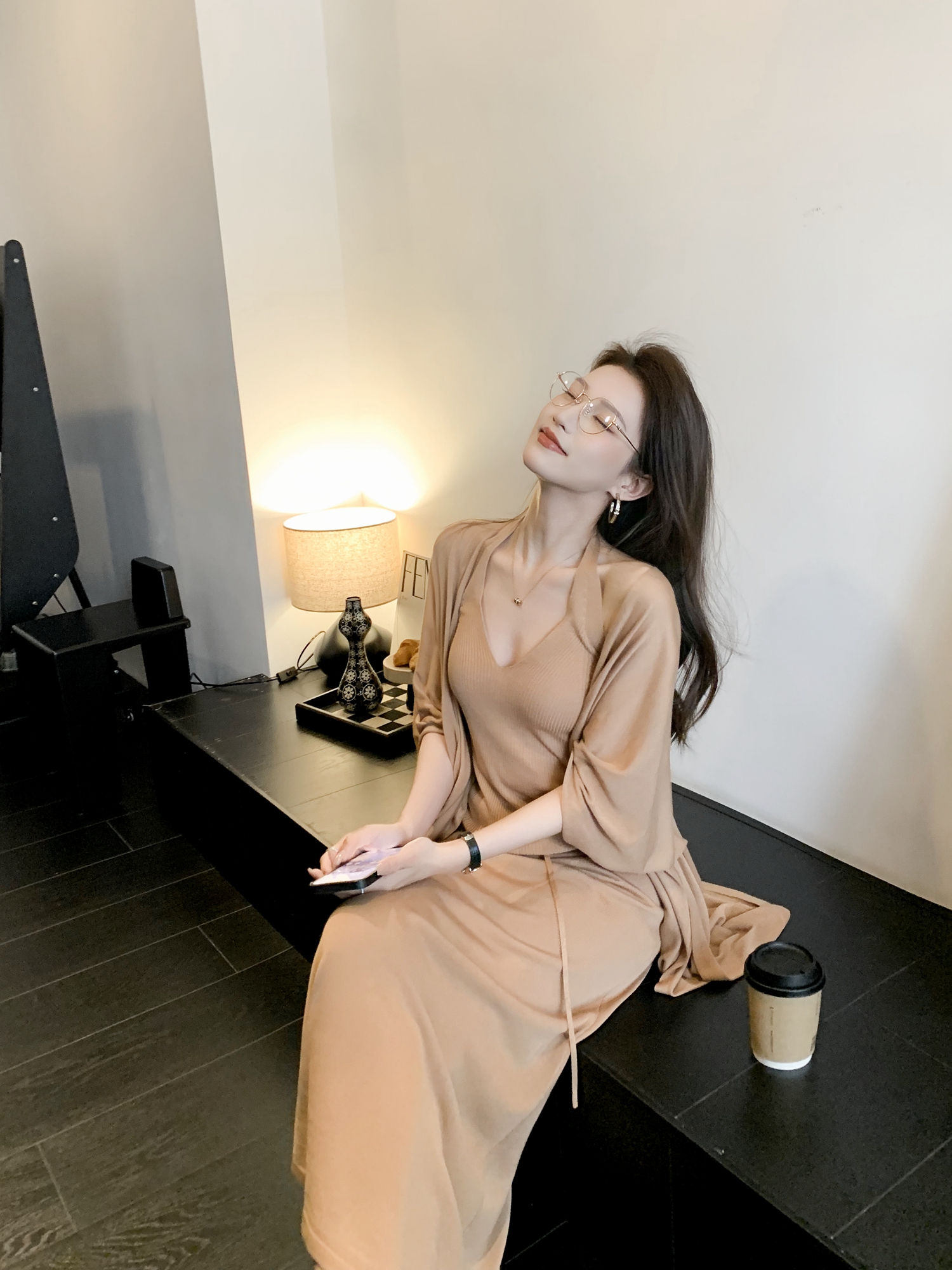 레트로 캐주얼 우아함 느긋한 바람 휴가 일상 착용 가져 가라. 세트 여름 새로운 슬림해 보이는 숙녀 순수한 욕망 바람 3종 세트