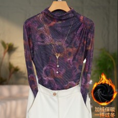 高贵上档次小衫2025秋冬潮流气质时尚显瘦网纱打底衫上衣