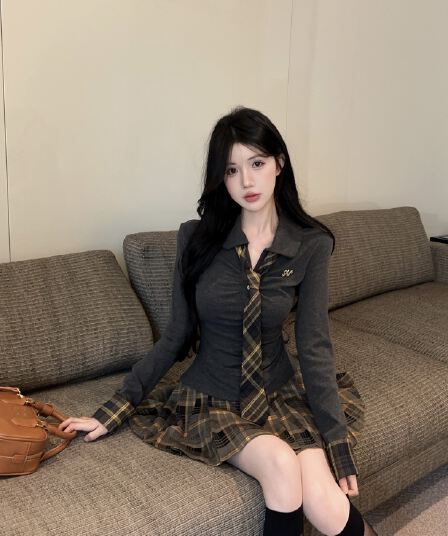 실사 한 부서 빛 요리 한 로얄 자매 착용 가져 가라. 전체 집합 학원 스타일 jk 유니폼 점프 슈트 치마 miu 인사이드 miu 가스 세트