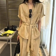 批发有货 韩系工装翻领衬衫<b class='q'>西装</b>阔腿裤两件<b class='q'>套装</b>女