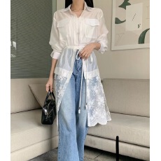 批发有货 韩国<b class='q'>东大门</b>小众设计感微透蕾丝钩花网纱<b class='q'>连衣裙</b>女