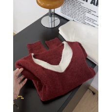 冬季新款长袖女时尚宽松休闲上衣针织衫百搭显瘦温柔风打底衫外套