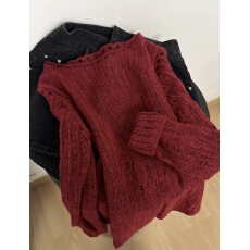 批发韩系镂空毛衣女士慵懒高级感<b class='q'>针织衫</b>氛围感早秋穿搭上衣<b class='q'>打底衫</b>