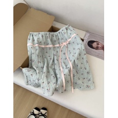 薄荷青柚 设计感小A子裙碎花半身裙女春夏新款超好看中裙