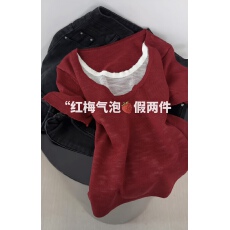 批发韩系假两件<b class='q'>针织衫</b>短袖T恤<b class='q'>女</b>夏季新款垂感亲肤透气上衣