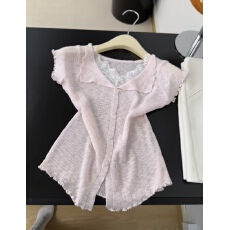 批发夏季新款柔柔滤镜巨显瘦软软糯糯针织小衫<b class='q'>女</b>短袖设计感上衣