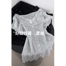 批发夏季新款柔柔滤镜巨显瘦软软糯糯针织小衫<b class='q'>女</b>短袖设计感上衣