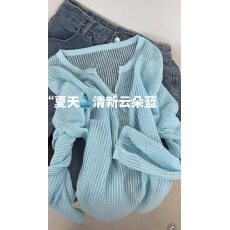 批发薄荷绿韩系镂空百搭宽松套头针织衫打底空调防晒罩衫上衣女<b class='q'>夏</b>