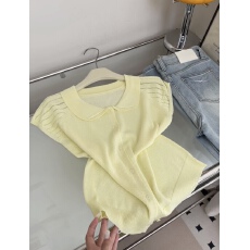 批发韩系简约百搭镂空翻领天爽亚麻舒适小衫女夏季显瘦上衣