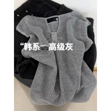 批发好韩好温柔~橘粉色后背蝴蝶结镂空设计感坎肩针织上衣
