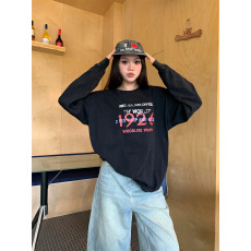 批发实拍实价 美式复古高街设计感做旧水洗<b class='q'>卫衣</b>女