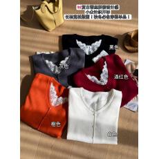 批发实拍实价 韩系蕾丝拼接假两件V领长袖<b class='q'>针织</b>衫女