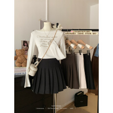 批发实拍实价  加厚加长毛呢百褶裙女秋冬高腰防走光a字短裙半身裙