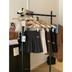 批发实拍实价  加厚加长毛呢百褶裙女秋冬高腰防走光a字短裙半身裙