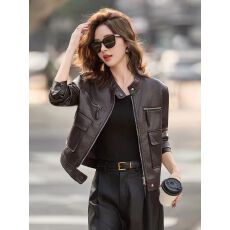 批发巴黎<b class='q'>街头</b>皮衣短款修身机车夹克外套女秋冬酷飒上衣复古皮衣