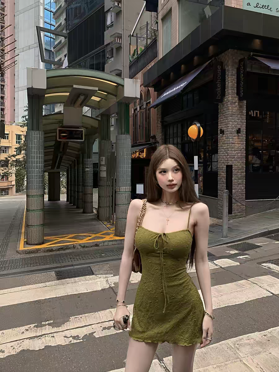 섹시함 순수한 욕망 웨이 팬 모니카 레트로 휴가 질감 슬립 여성 드레스 허리 수축 슬림해 보이는 한 마디 미니 스커트