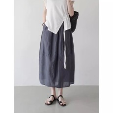 批发简约百搭<b class='q'>花苞</b>半身<b class='q'>裙</b>女夏季26新款韩系薄款<b class='q'>裙</b>子高腰显瘦开叉A字<b class='q'>裙</b>