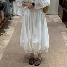 批发BRIVIN韩系拼接蕾丝层次感花苞<b class='q'>半身</b>裙女2026春夏新款两面穿中<b class='q'>长裙</b>