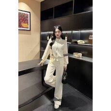 批发2025秋季胖mm显高<b class='q'>休闲</b>运动套装女时尚减龄<b class='q'>外套</b>上衣阔腿裤两件套潮