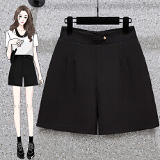 批发实拍西装短裤女2026夏季高腰a字显瘦大码短裤高腰显瘦阔腿五分裤