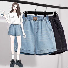批发实拍2026夏季新款大码宽松洋气胖MM显瘦牛仔短裤宽松阔腿裤五分裤