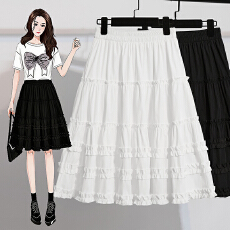 批发实拍大码复古半身裙女<b class='q'>夏</b>季新款胖MM高腰显瘦中裙短裙蛋糕裙