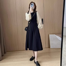 批发秋冬爆款<b class='q'>大码</b>女装法式名媛高级感<b class='q'>连衣裙</b>胖妹妹显瘦轻熟风小黑裙子