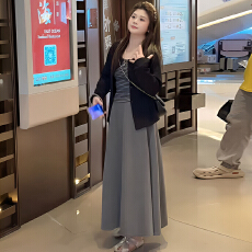 批发设计感蝴蝶结风衣女a字中长款赫本风收腰显瘦气质外套女连衣裙子