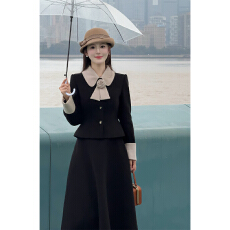 批发<b class='q'>大码</b>女装2025冬季法式千金风复古呢子英伦风套装