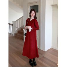 批发秋装新版大码胖mm连衣裙女装公主风减龄小众设计感蝴蝶结