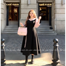 批发<b class='q'>大码</b>2026春秋法式复古格纹<b class='q'>连衣裙</b>女新款打底裙收腰遮肉<b class='q'>连衣裙</b>长裙