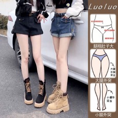 批发小众<b class='q'>卷</b><b class='q'>边</b>阔腿热裤胖mm高腰大码<b class='q'>牛仔</b><b class='q'>短裤</b>女夏季薄款2025辣妹显瘦潮