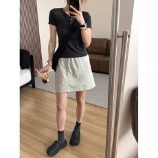 批发闭眼入手的牛货~纯色工装半身裙女高腰显瘦运动风包臀A字短裙<b class='q'>夏季</b>