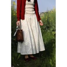 批发波点半身裙女夏季2025新款高腰a字显瘦中长款法式小个子白色伞裙