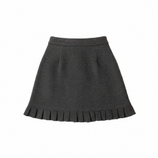 批发白底图大码毛呢<b class='q'>百褶</b>短裙女秋冬加厚木耳边a字包臀裙呢子<b class='q'>半身裙</b>