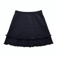 批发白底图木耳边半身裙女短款新款<b class='q'>夏</b>季小个子高腰显瘦a字短裙