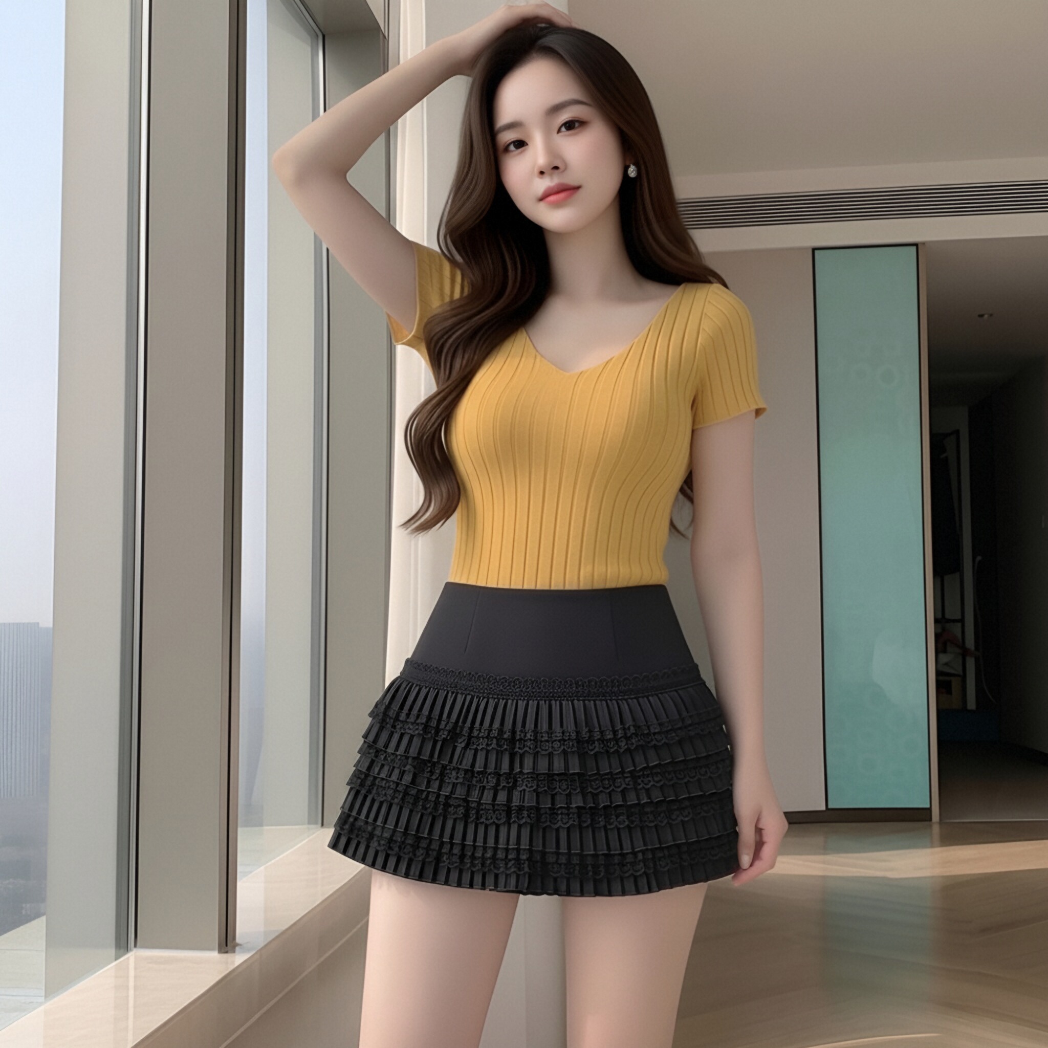 세트 여성 2026 여름 코디 전체 집합 작은 키 투피스 세트 니트 스웨터 맨위 반신 스커트