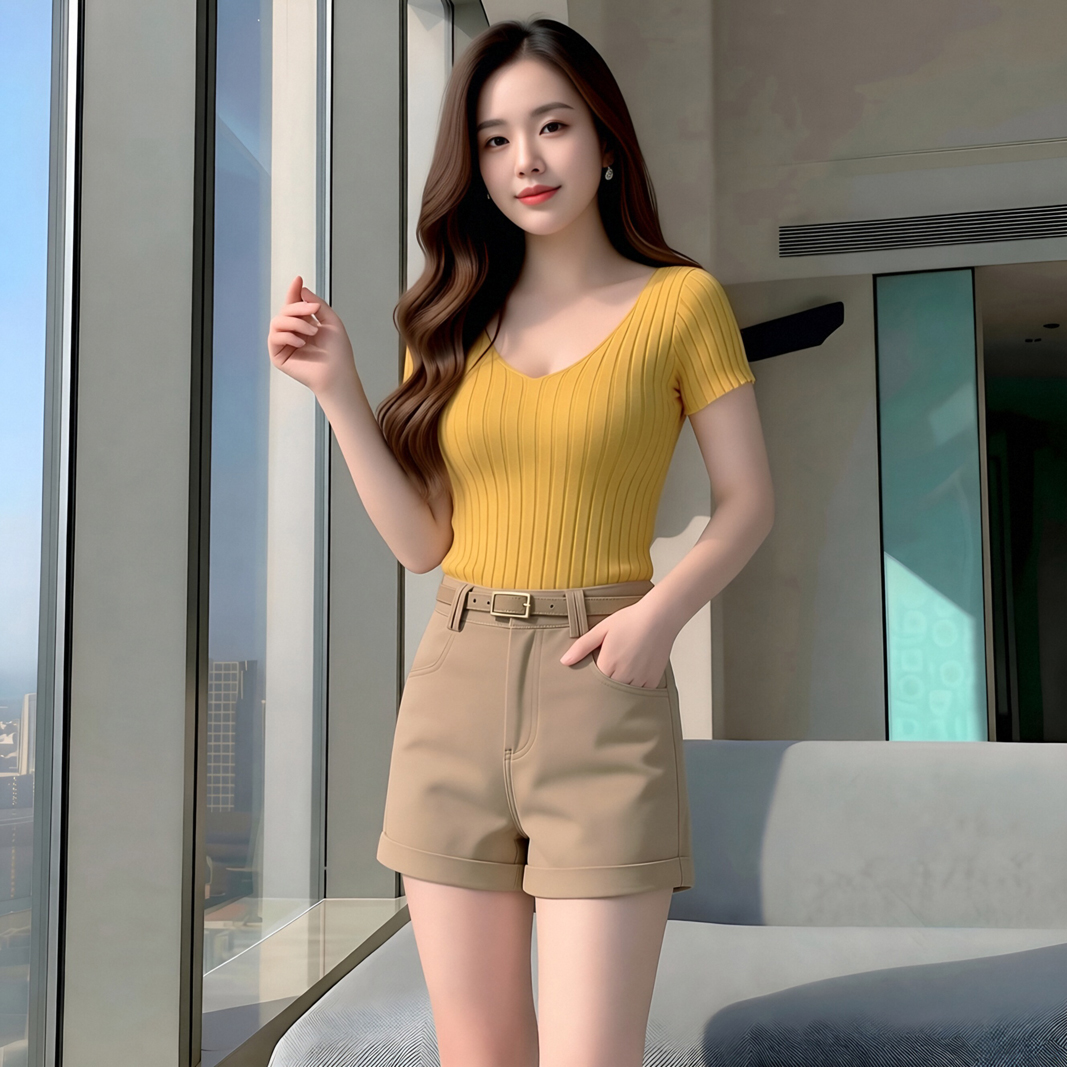 세트 여성 2026 여름 코디 전체 집합 작은 키 투피스 세트 니트 스웨터 맨위 반바지