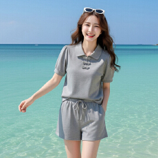 批发网红休闲运动套<b class='q'>装</b>女夏季时尚减龄活泼俏皮小个子<b class='q'>短袖</b>短<b class='q'>裤</b>两件套潮