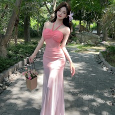 批发实拍控2性感<b class='q'>网纱</b>扎染渐变色紧身长裤抹胸打底连衣裙