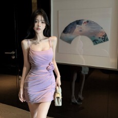 批发实拍低胸网纱短款紧身抹胸包臀打底吊带<b class='q'>连衣裙</b>