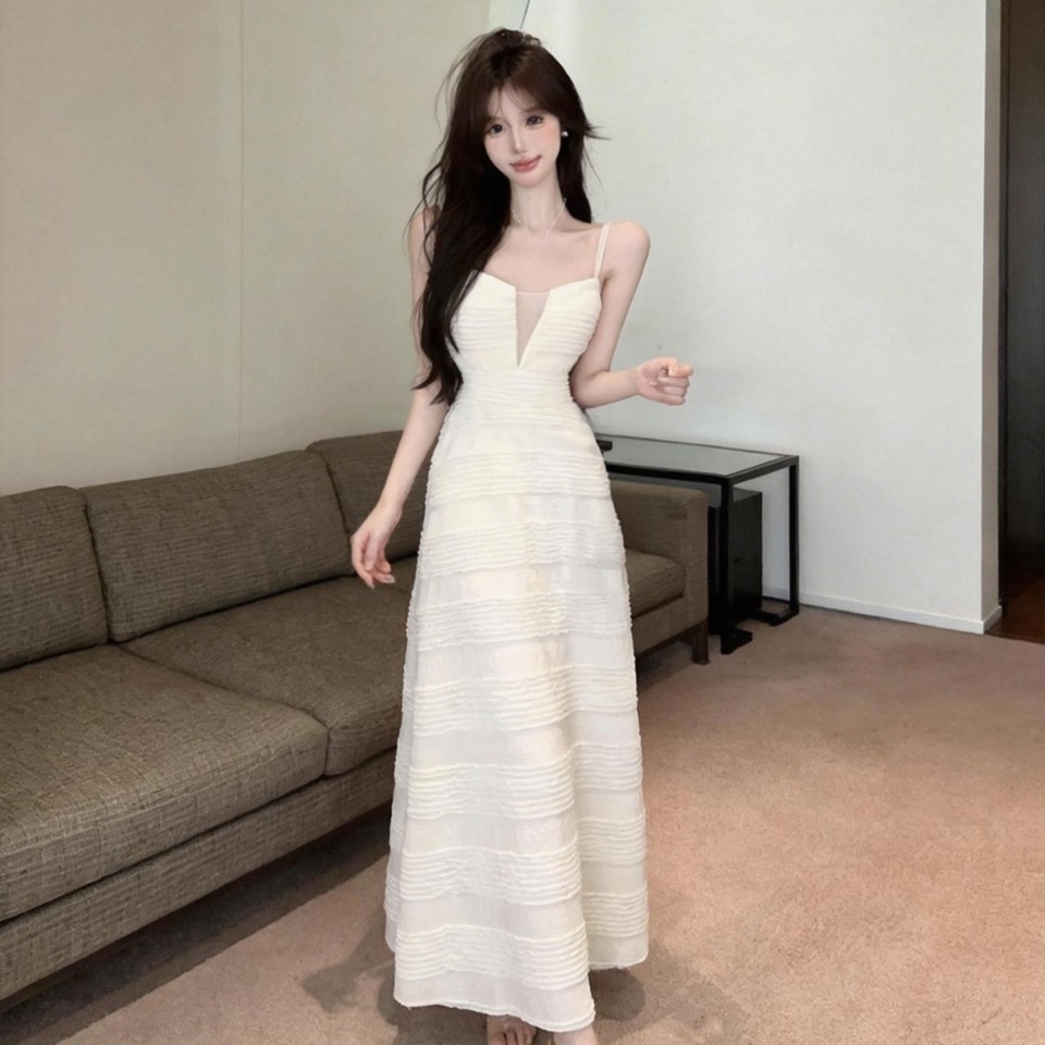 BY31541# 长款吊带连衣裙  服裝批發女裝批發服飾貨源